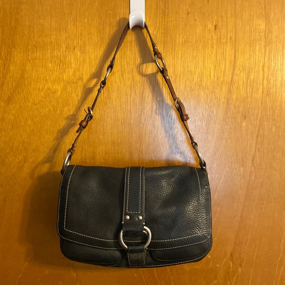 COACH black pebbled pocket book
